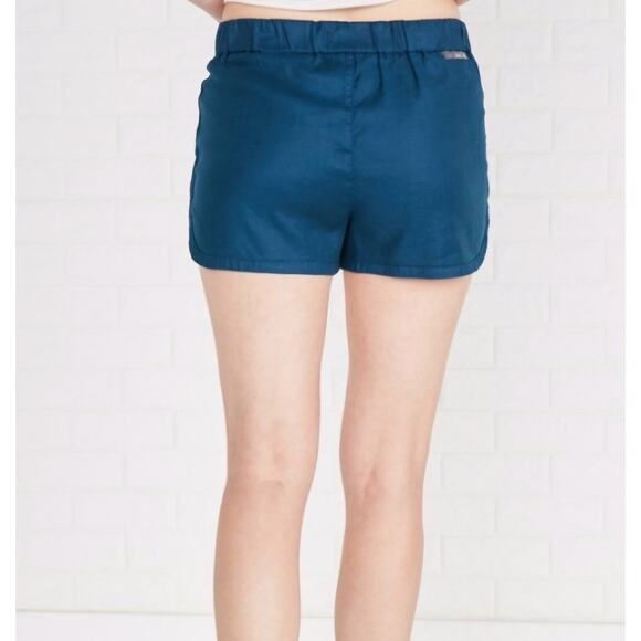 Anthropologie Level 99 Womens 31 Teal Blue Linen Blend Helen Trouser Shorts - Picture 3 of 14